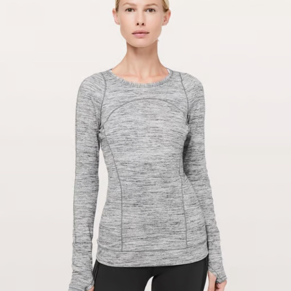 Lululemon Cypress Kiss Long Sleeve Space Dye Gray 12